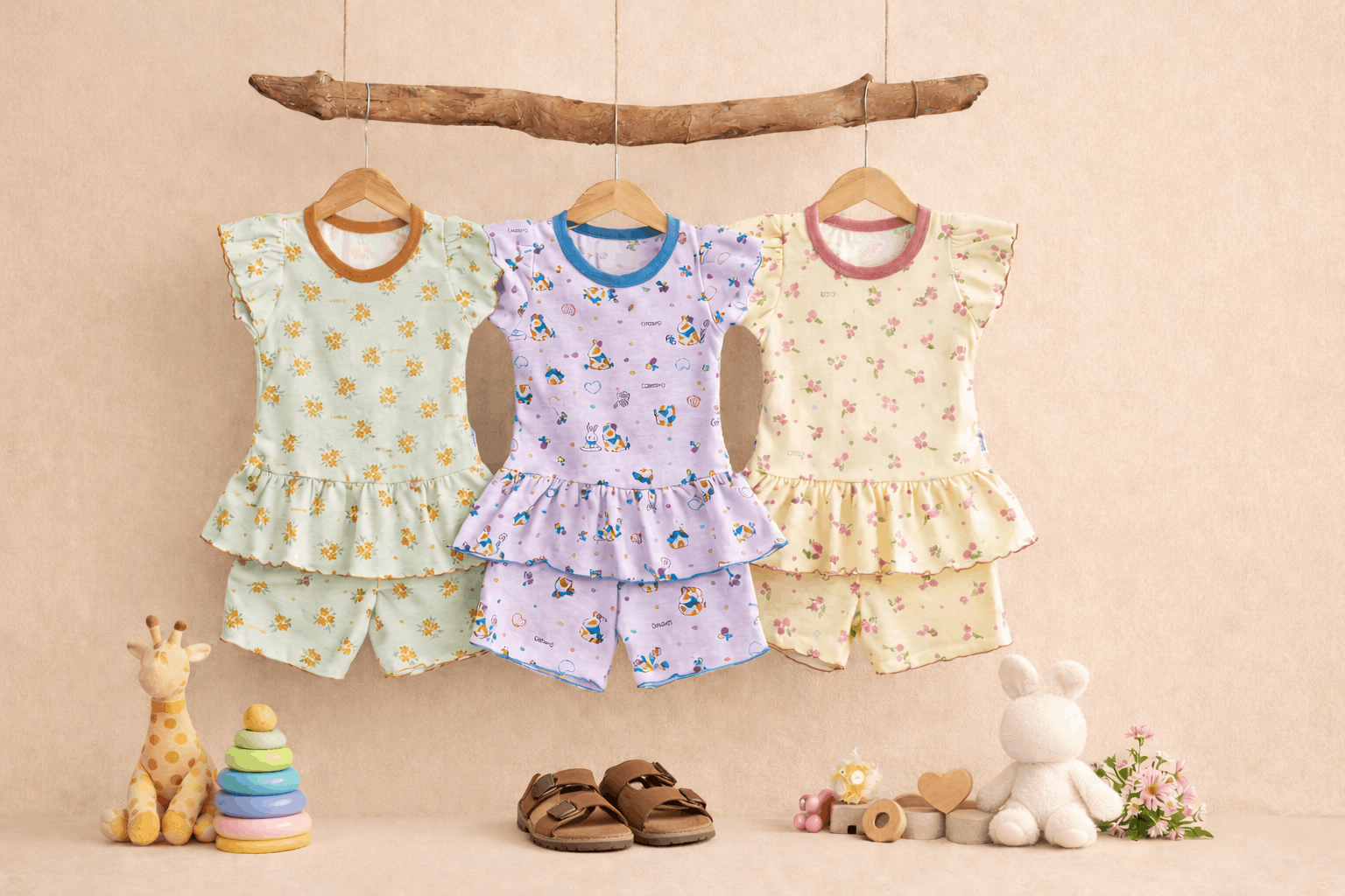 Setelan Anak Lengan Suai Motif Sunny(1)